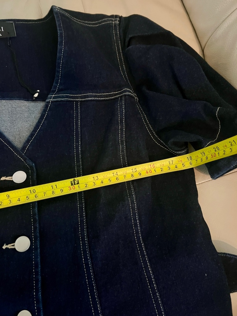 Vici Timko Waist Tie Denim Mini Dress in Dark Blue - Picture 9 of 16